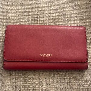Coach Red Leather Wallets Sleek Design